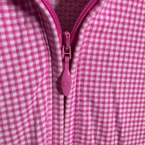 IBKul Dress Women M Pink Gingham 1/4 Zip Pocket Pickleball Tennis Active Sport Size M