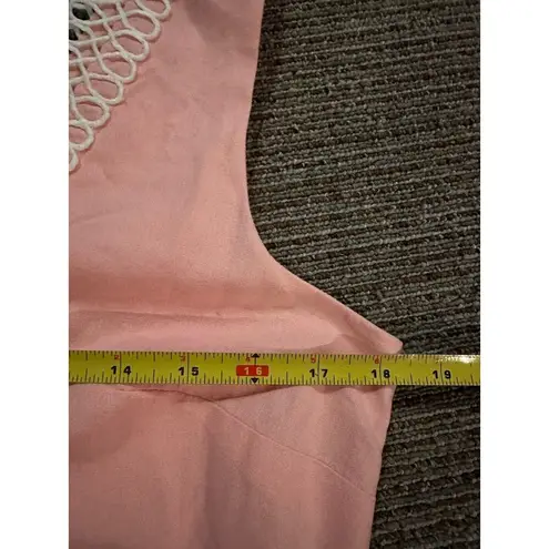 Charlie Paige Dress Sleeveless Shift Dress Pink Lace Trim Pockets Size Small NEW