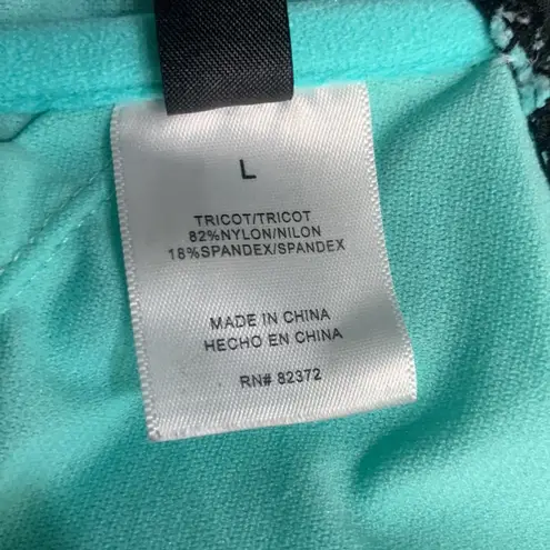 Trillium Halter Neck Black Geometric Tribal Print Swim Bikini Top Size Large