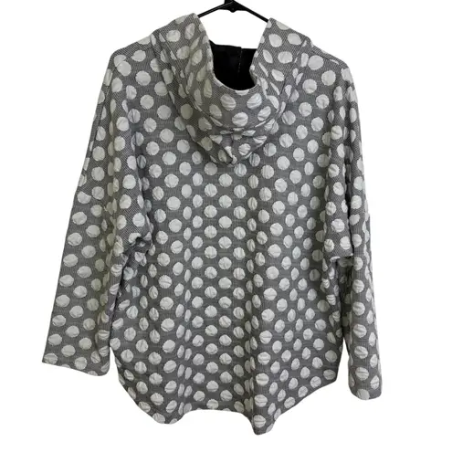 Shannon Passero Swing Jacket Womens Small White Polka Dot Full Zip Hooded Artsy