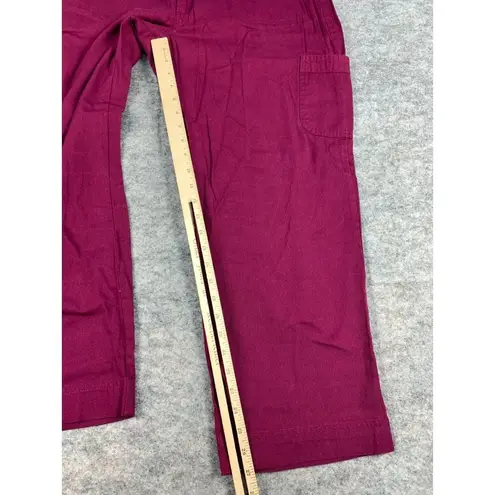 Only Necessities 16WP Pants Cargo Reddish Pink Pockets Elastic Zip Straight