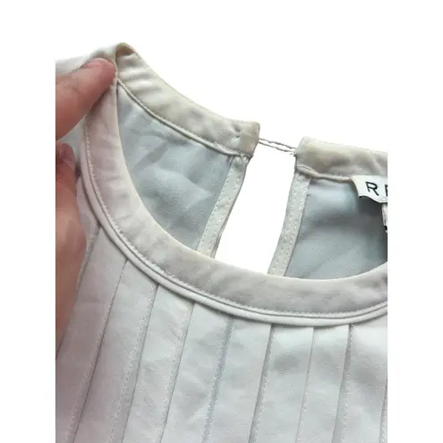 Reiss Valentin US 4 Beige Taupe Sheath Dress Pleated Career Party Cocktail