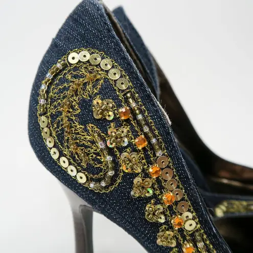 Anne Michelle Vintage Y2K  Sequin Beaded Heels