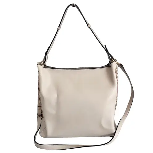 Melie Bianco Ivory Vegan Leather Convertible Crossbody Shoulder Bag