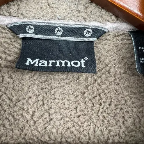Marmot women's brown fuzzy sherpa full zip up jacket coat outdoor size small