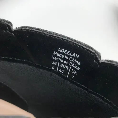 Kelly & Katie Womens Adeelah Ankle Booties Heel Faux Leather Zipper Black Size 9