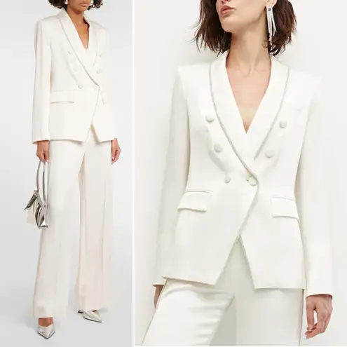 Veronica Beard NWOT Jagger Dickey Crystal-embellished Satin-crepe Blazer Size 12