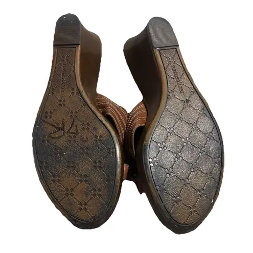 Naturalizer Women’s Brown Wedge Heel Slip On Dressy Sandal. Vacation Casual Sz 8