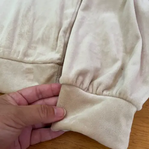 Magaschoni Hoodie Velour Teddy Jacket Zip Terry Jacket Taupe Beige Fall, Size XL