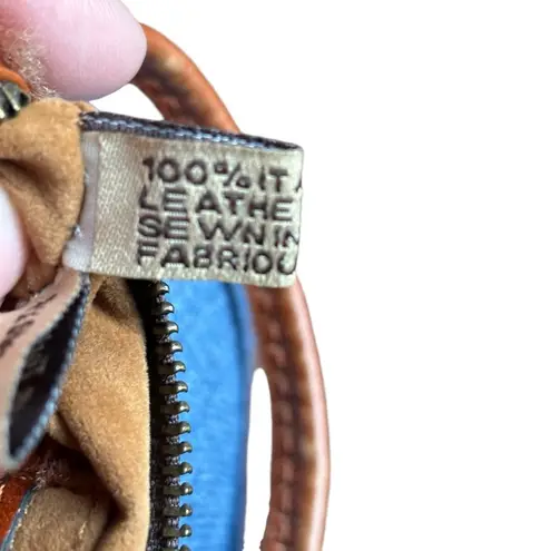 Patricia Nash Piedmont Laser Cut Sherpa Tan Italian Leather Wristlet