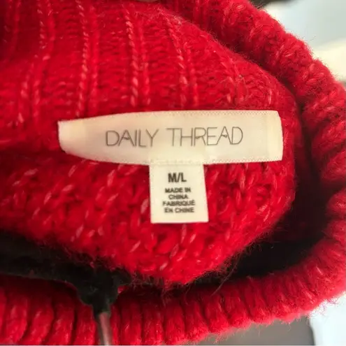 299. Daily Thread cropped, high neck, soft fair isle sweater Red Size M