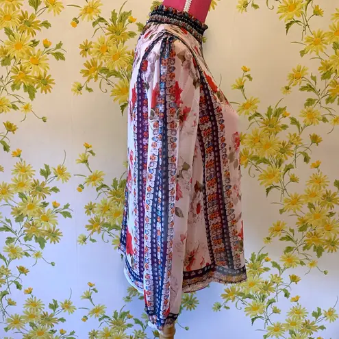 Jealous Tomato semi sheer floral long sleeve blouse size M