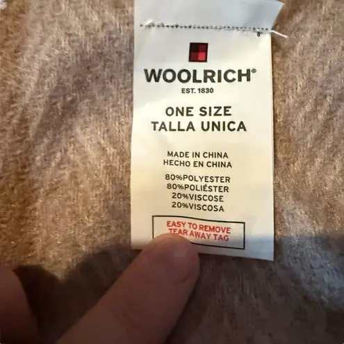 Woolrich Fringe Colorblock Poncho Wrap One Size Neutral Fall Layering Piece