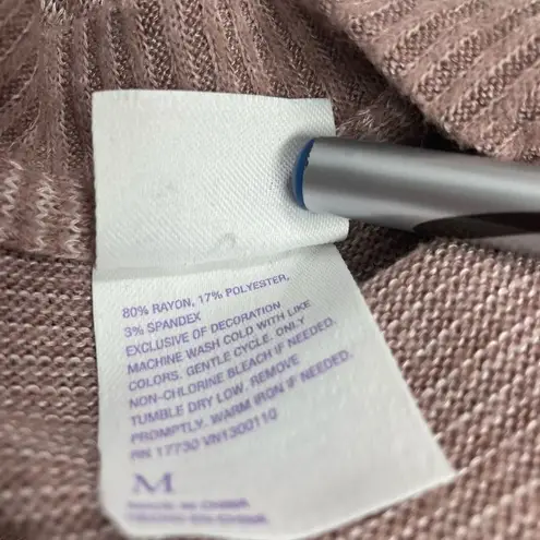 Stars Above STARS ABOVE, Size Medium, Lavender/Beige Long Sleeve striped dress