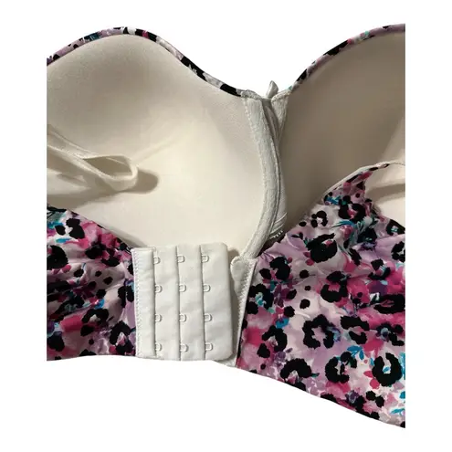 Torrid  Perfect T-Shirt Push Up Bra Lavish Leopard Floral White Size 44DD NWOT