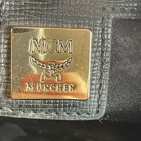 MCM Calfskin Studded Barrel Bag Black - Preowned