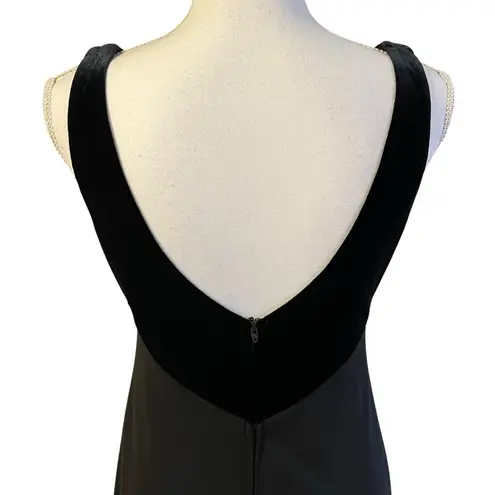 Vtg Niki By Niki Livas Y2K Maxi Evening Dress Sz 8Velvet Top Whimsigoth 90s HOCO Black