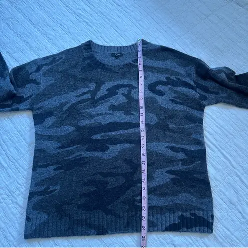 Rails Louie Cashmere Merino Wool Blend Sweater Charcoal Gray Camo
