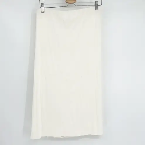 Wilfred Aritzia Womens Career Ruched Side Slit Midi Vespa Skirt Size L Cream