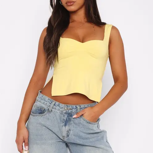 White Fox Boutique White Fox Taking Off Top Lemon XXS