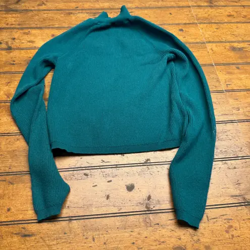 Wild Fable  Teal Ribbed Mock Neck Cutout Sweater XL