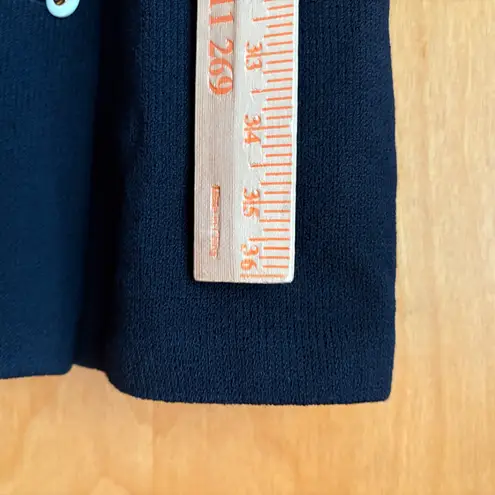 St. John Collection Black Knit Button Front Sheath Dress with White Belt Size 2