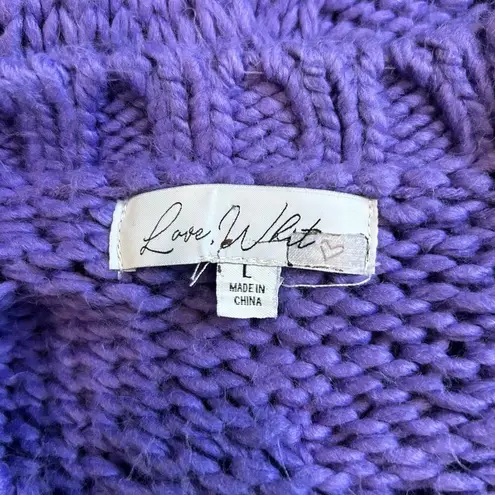 Love, Whit by Whitney Port Purple Chunky Sweater Oversized Slouchy Size L Size L