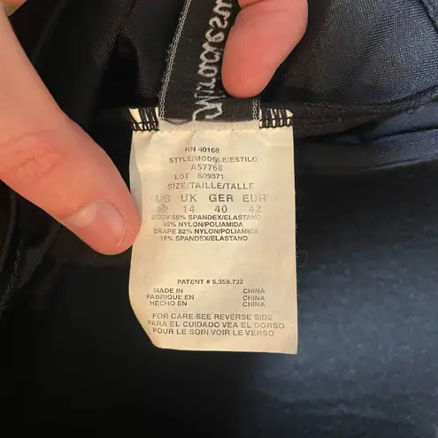 MiracleSuit Ruched One Piece Swimsuit Notched Neckline Black