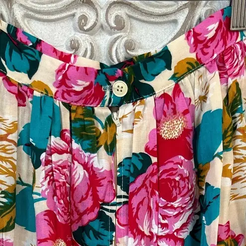 Vintage 1970’s deadstock Grannycore floral, midi cottagecore skirt. USA 14 NWT Pink