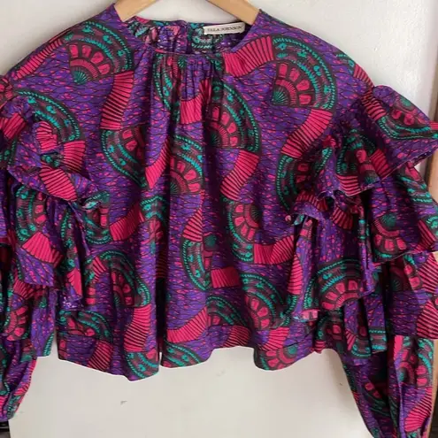 Ulla Johnson Tulia Printed Cotton Top In Purple