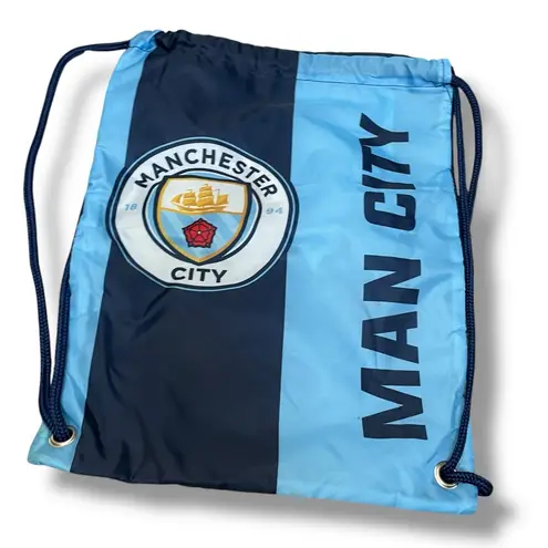 Manchester City 13x17" Drawstring Cinch Gym Bag Backpack Football Club Logo Blue