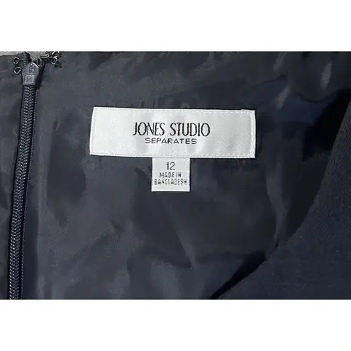 Jones Studio Separates Deep Blue Classic Sleeveless Dress 12 Sheath V-neck NWT