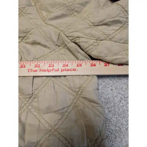 J.Jill Quilted Cotton Jacket Light Bamboo Tan Zip Front Pockets XL NWT $159 Brown