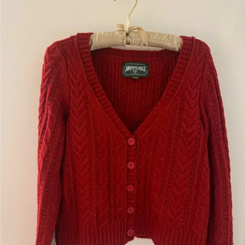 American Eagle  cozy red cardigan size M