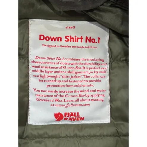Fjällräven Down Shirt No.1 W S Waxed Cotton G-1000 Eco Goose Down Jacket