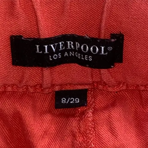 Liverpool HOT CORAL PANTS Linen Blend Cargo Drawstring