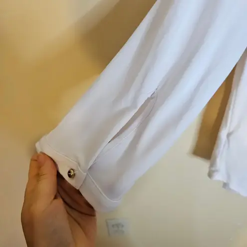 Liz Baker  Size 16 Vintage Blouse Embroidered Floral Pearl Classy White - Image 6