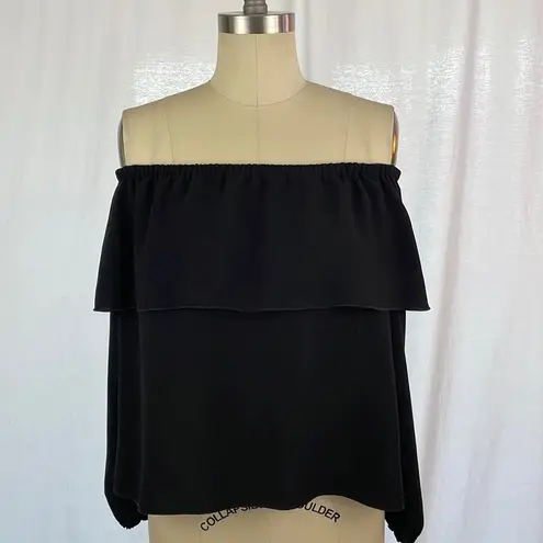 Wilfred  Aritzia Off The Shoulder Ruffle Blouse in Black