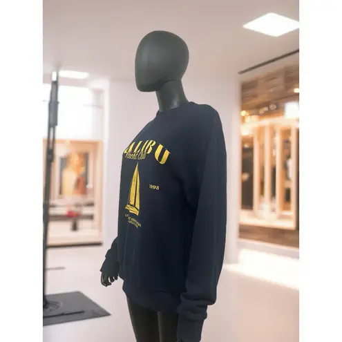 ASOS Malibu Yacht Club Sweatshirt XS 100% Cotton Navy Graphic