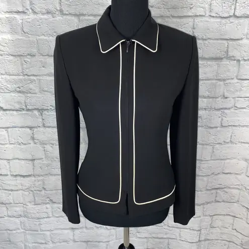 Casual Corner pants dress suit black & white sz 4