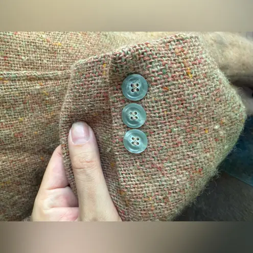 Vintage 60/70s Casual Corner tweed skirt blazer suit set, size medium Orange