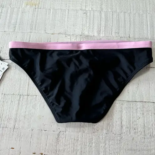 Salt + Cove Black Hipster Bikini Bottom NWT size Small Pink Trim Swimsuit