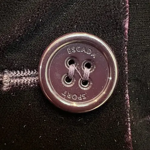 Escada Sport Dark Plum Purple Crushed Velvet Blazer Jacket EU Size 34 US Small S