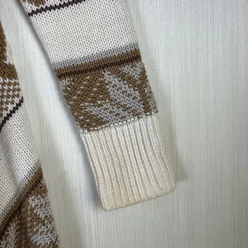 Old Navy  Womens Sweater Sz S Brown Cream Western Style Open Cardigan Native Azte
