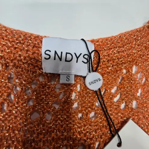 SNDYS x REVOLVE Crochet Maxi Dress in Red Shimmer Orange