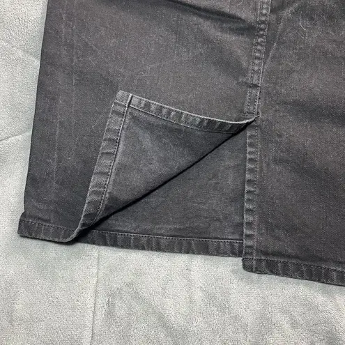 Ralph Lauren Vintage Y2K Lauren  LRL Black Denim Midi A-Line Skirt Size 8