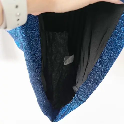 Meshki Blue Glitter Long Sleeve Cut Out Bodycon Mini Dress