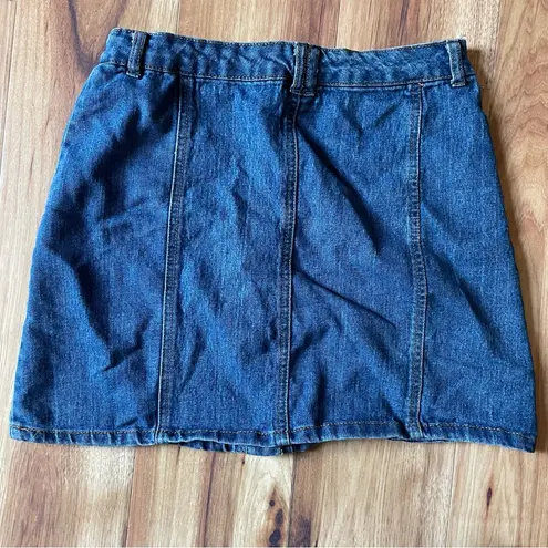 Highway Jeans Highway HWY Womens M Skirt Blue Jean Button Up Denim Y2K 90s Summer Vibes Beach