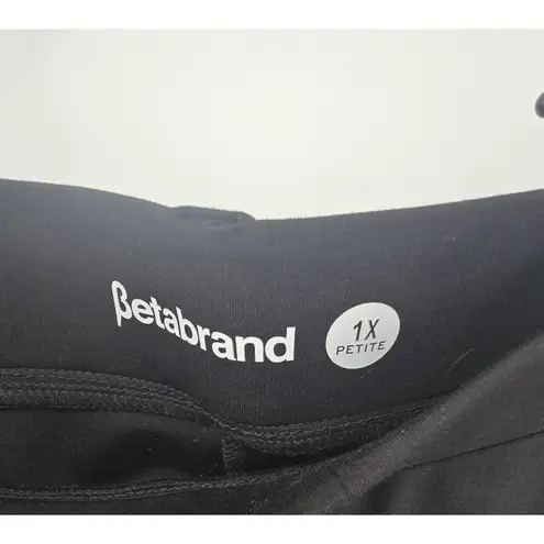 Betabrand 1X Petite Black Dress Pant Yoga Pants Women's Pull On Stretch