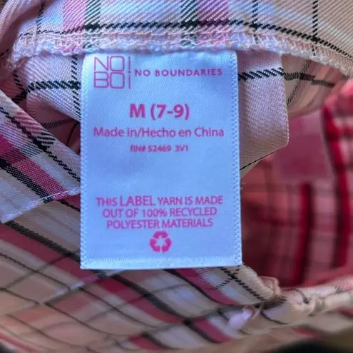 No Boundaries Pink plaid mini skirt